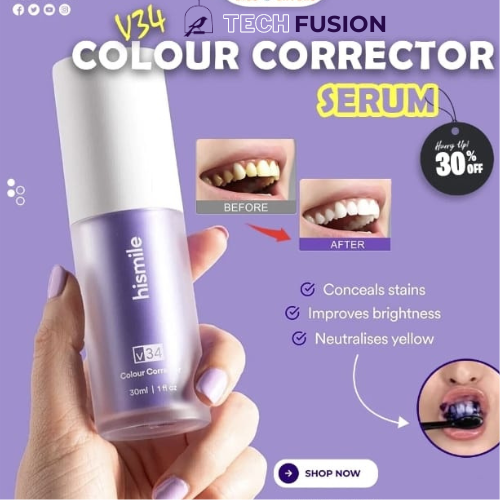 50% OFF FOR TODAY 🔥 V34 TEETH WHITENING COLOUR CORRECTOR SERUM