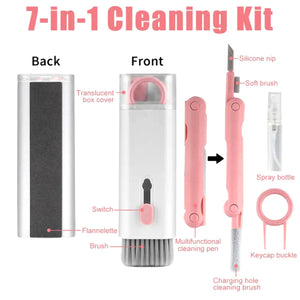 GalleriaGlow 7 In 1 Cleaning Tool Kit For Keybaord, Mobile, Earbuds