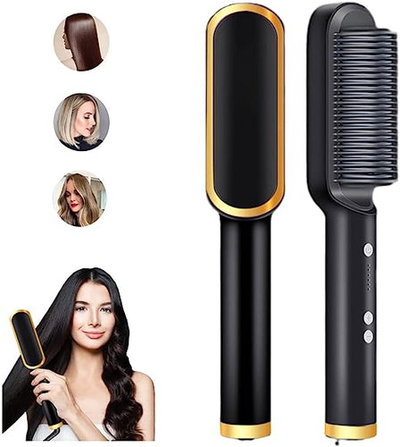 GalleriaGlow™ Electric Comb Hair Straightener Black